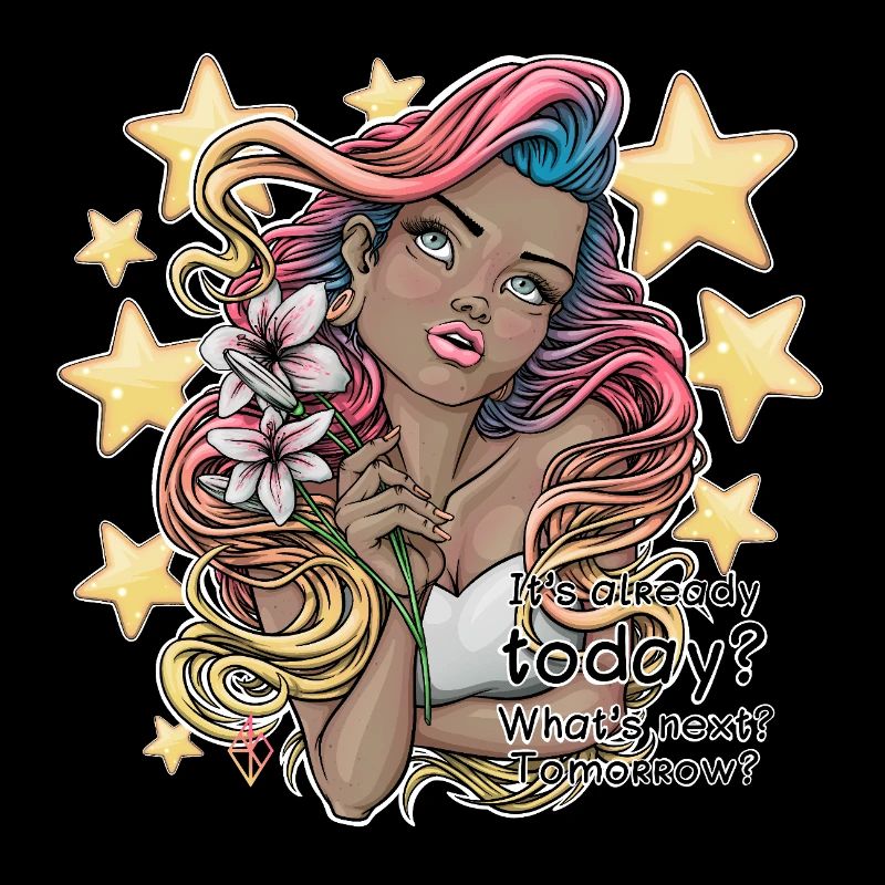 Whimsical Dreamer with Floral Accent