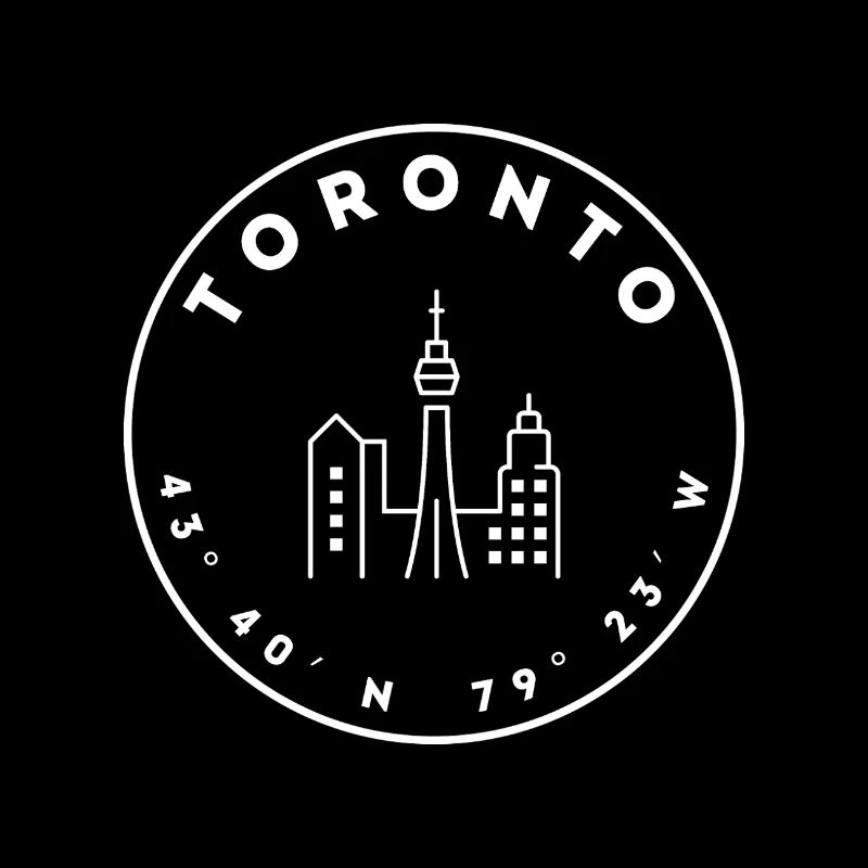Toronto with skyline and coordinates