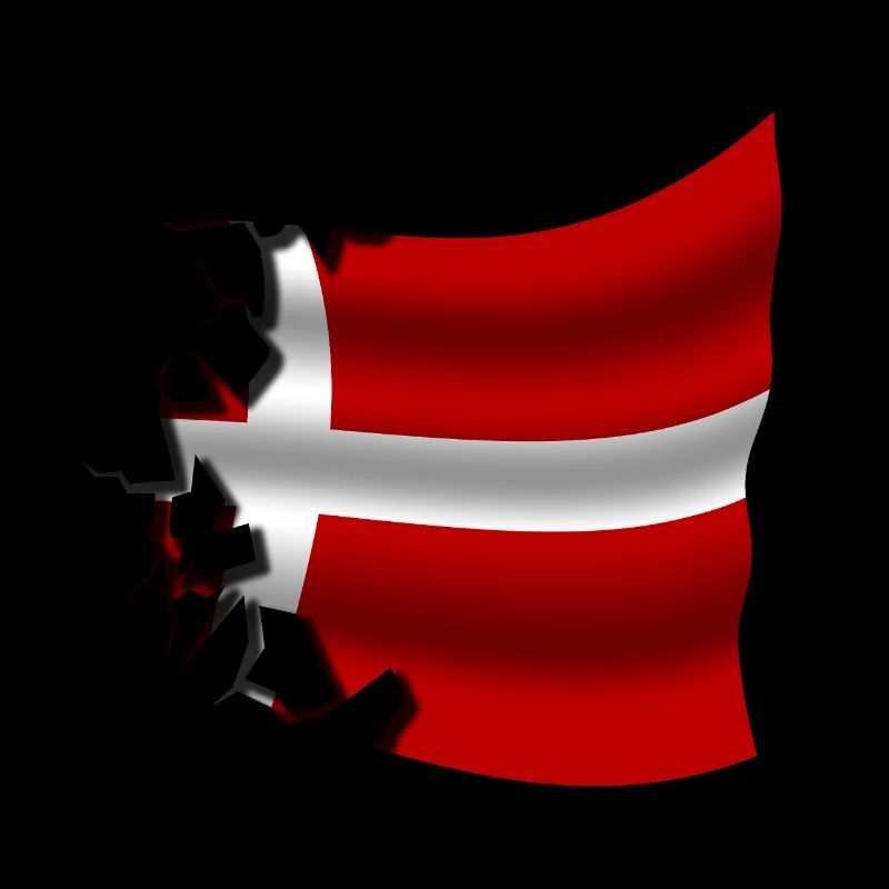 Drapeau du Danemark - Danemark - Drapeau cassé