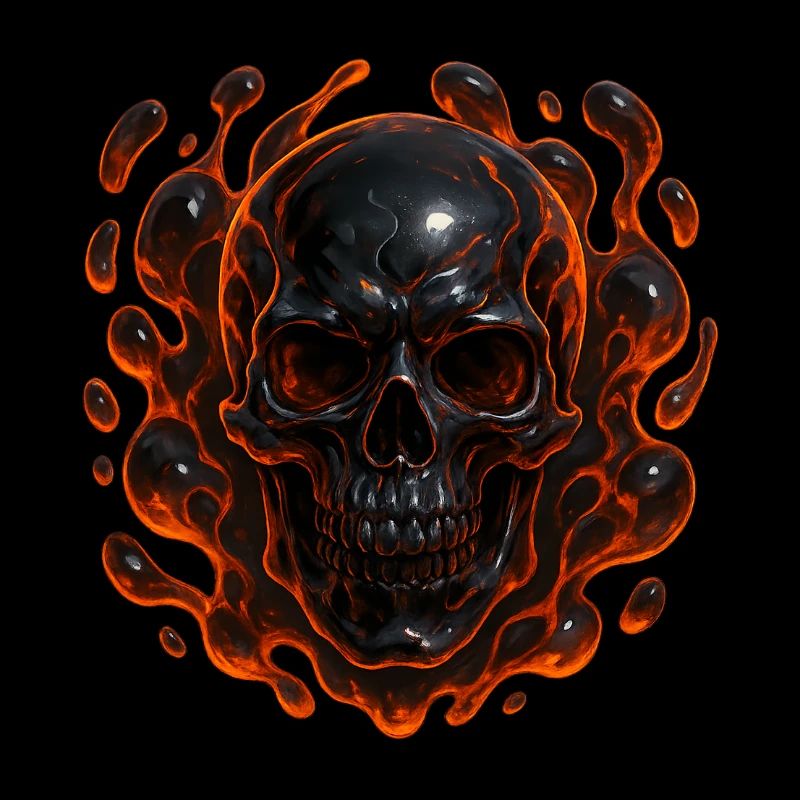 Flaming skull