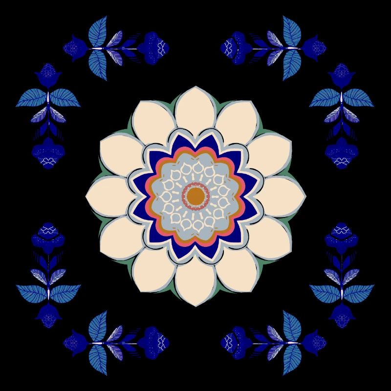 Retro Blossoms Tile