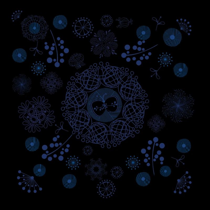 Abstract Winter Floral Pattern in Blue