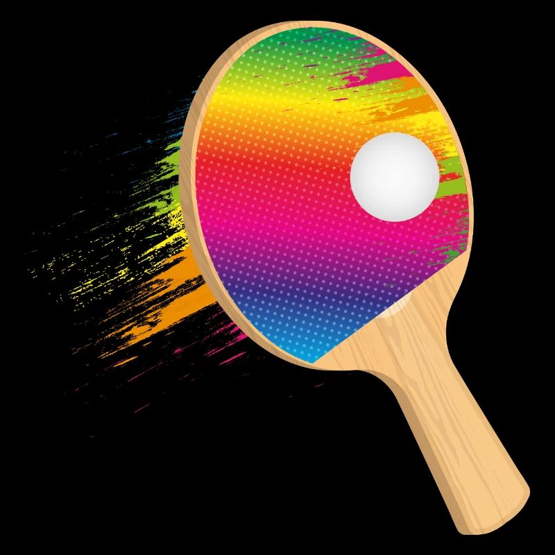 Raquette de ping-pong colorée avec balle – sportive
