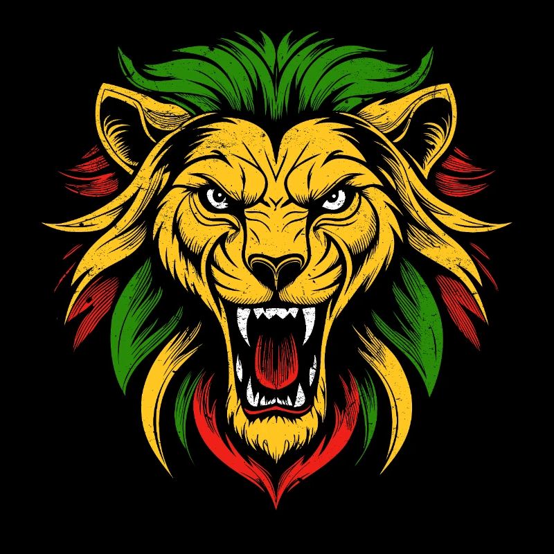 Vibrant Lion Head Tattoo Style