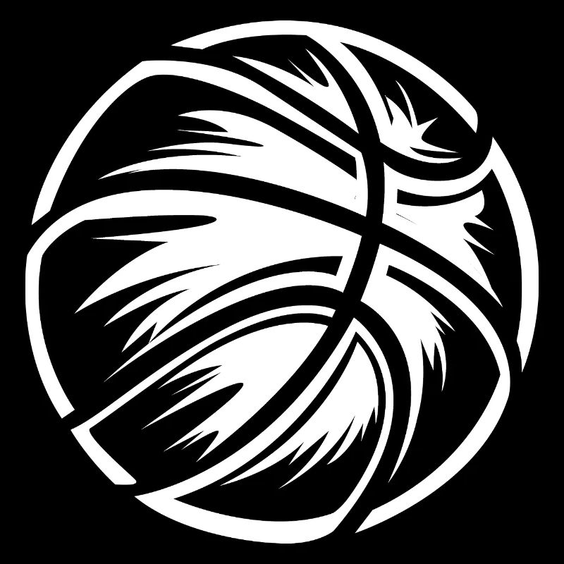 Graphique de basket-ball stylisé en noir et blanc
