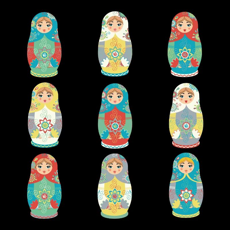 Figurines Matriochka Russes Colorées