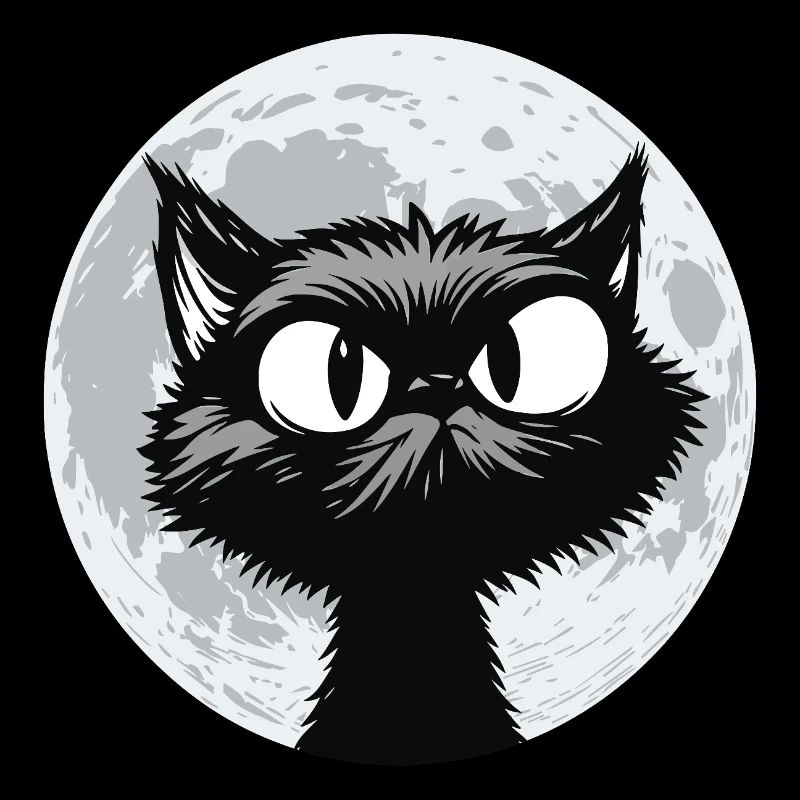 Mondkatze Mitternacht