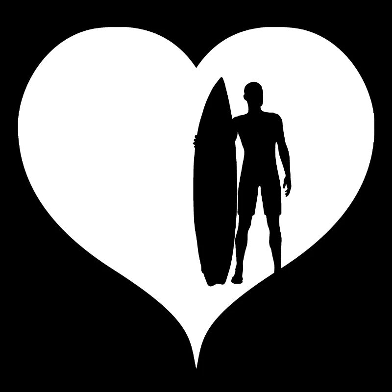 Surfer Herz weiß
