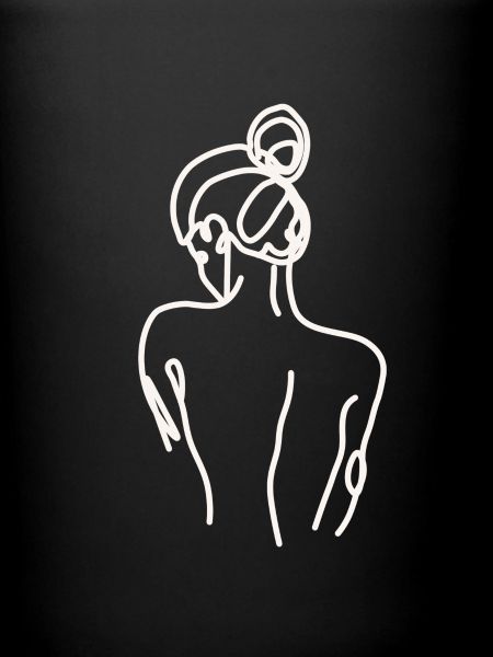 Lineart - woman back white