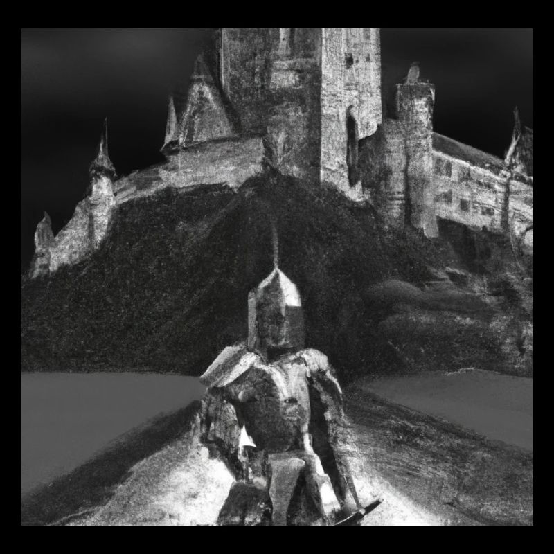 Chevaliers devant le château 2