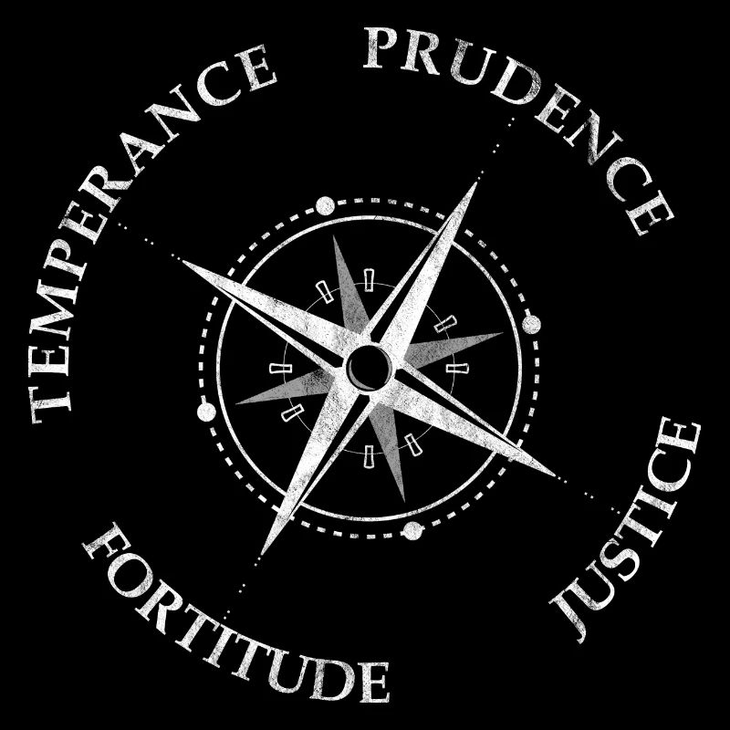 Vintage 4 Cardinal Virtues Compass