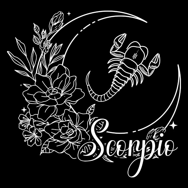 Blumen Skorpion Mond Emblem