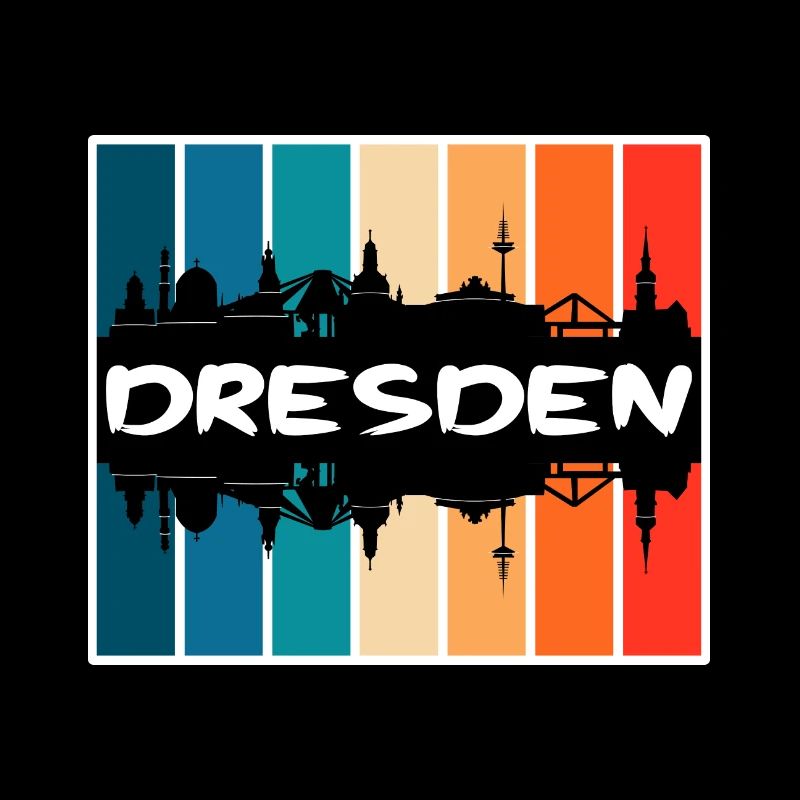 Dresden Germany Skyline Silhouette Travel Souvenir