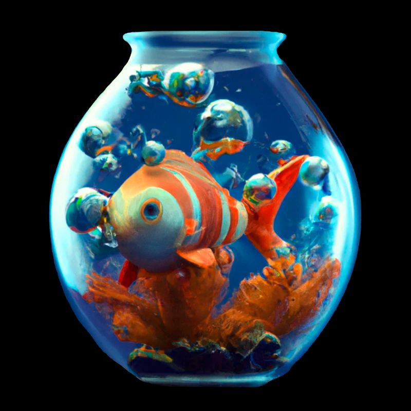 Poisson rouge dans un bocal