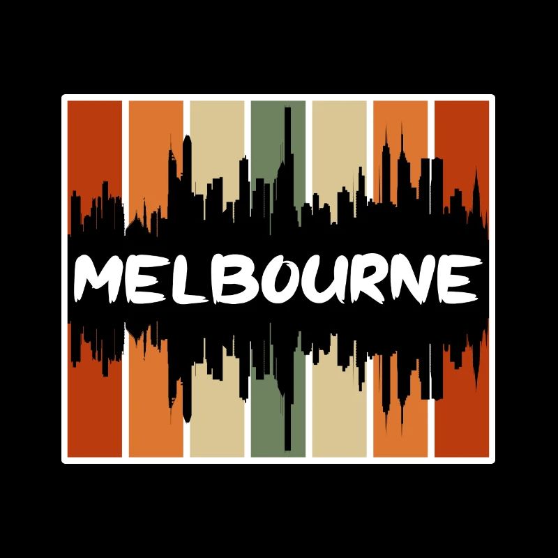 Melbourne Australie Skyline Silhouette Souv de voyage