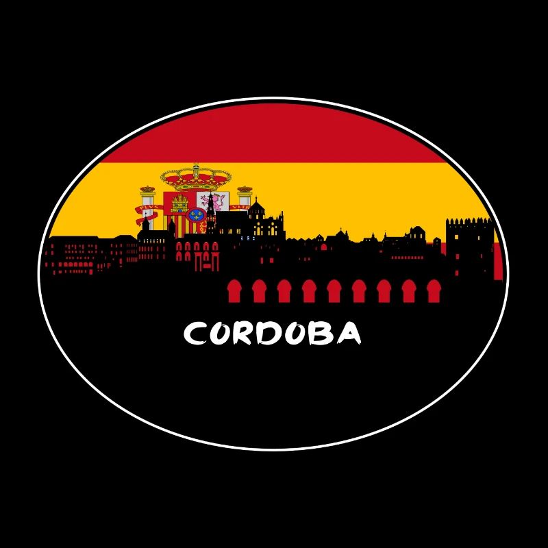 Cordoue Espagne Drapeau Skyline Silhouette Travel