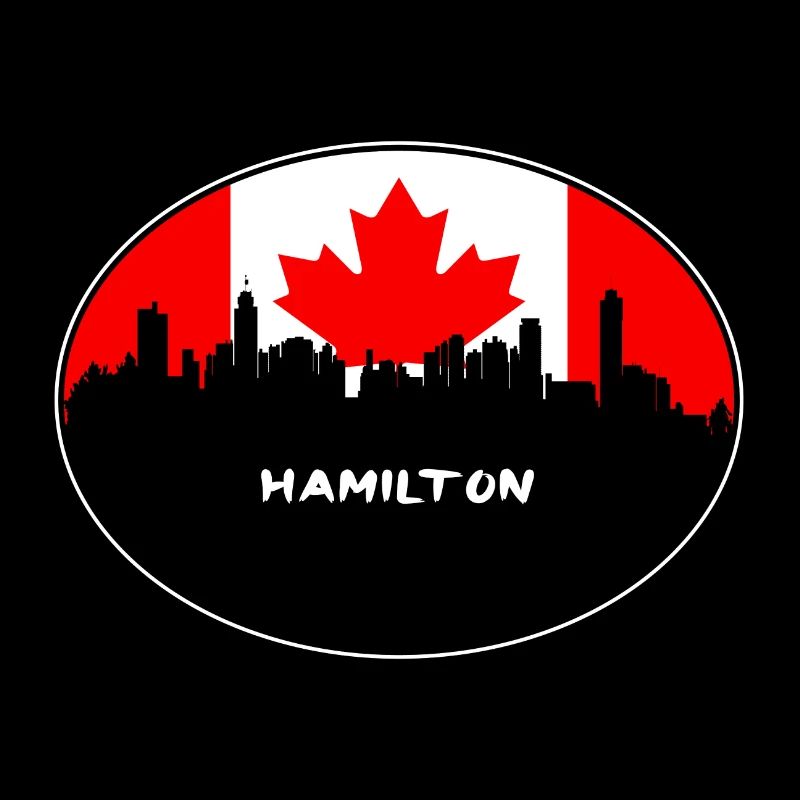Hamilton Canada Drapeau Skyline Voyage Silhouette