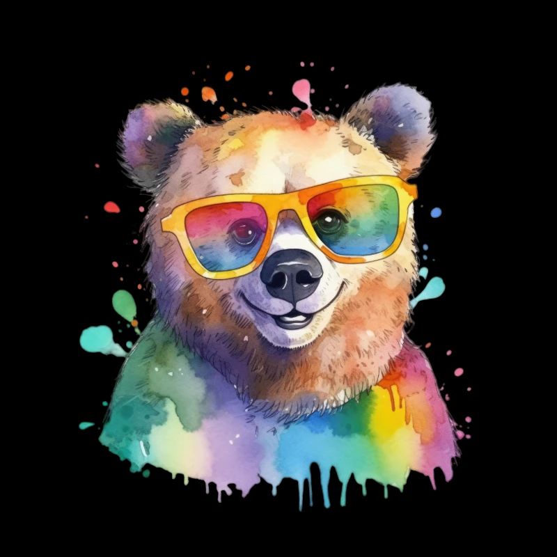 Bunter cooler Teddybär mit Sonnenbrille