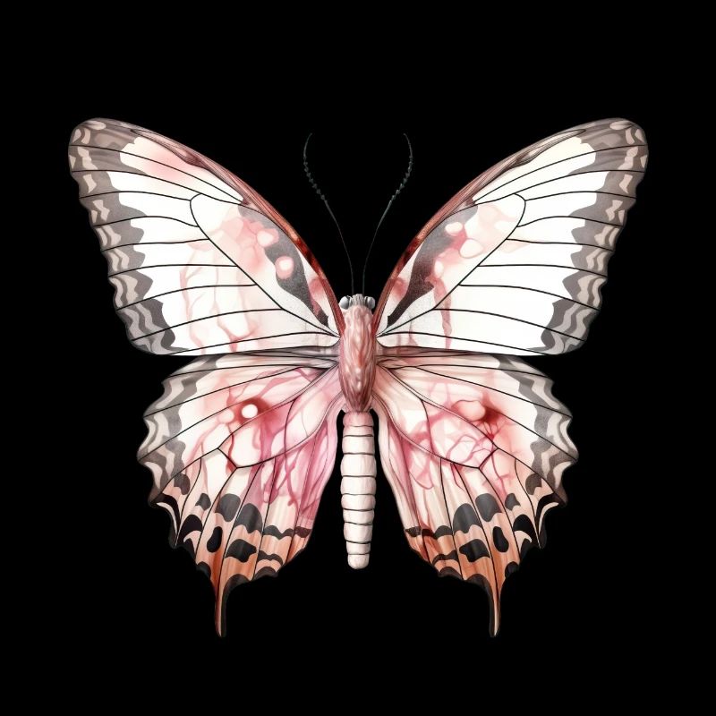Papillon rose exotique tropical