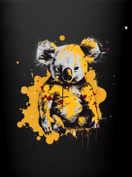 Koala in Farbklecksen