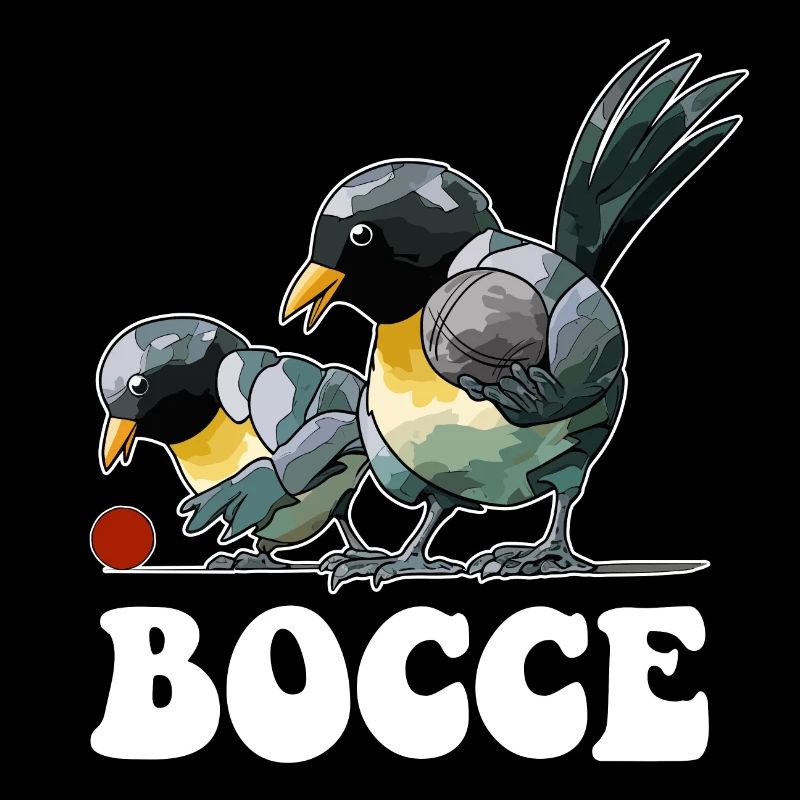 Boccespieler Spruch Ball Vogel mit Jack Bocci