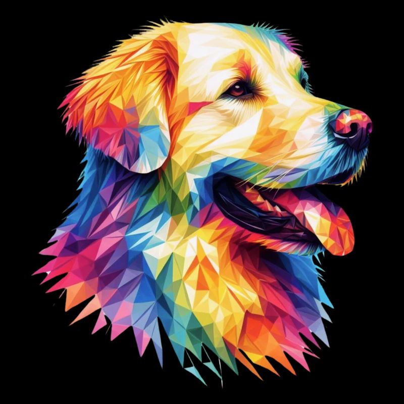 Modern geometric dog's muzzle: golden retriever