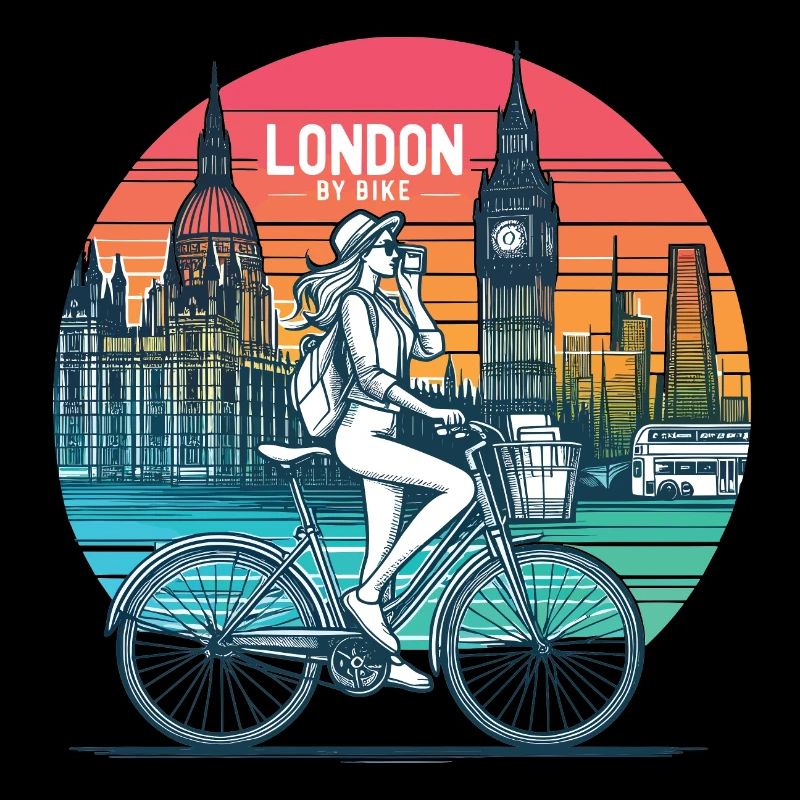 Illustration de vélo de la ligne d’horizon de Londres
