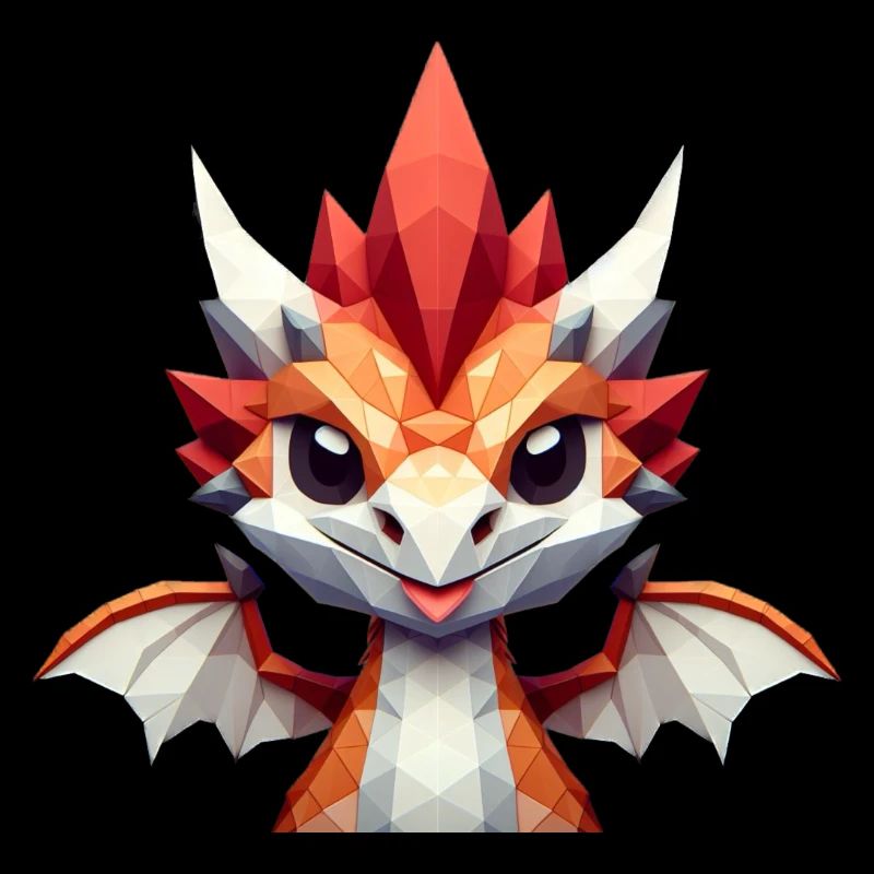Ein kleiner Drache im Polygon-Stil