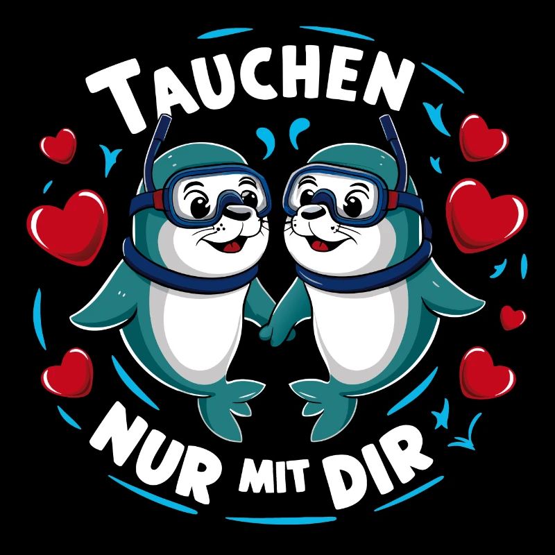 Tauchen zu zweit nur mit Dir lustige Seehunde