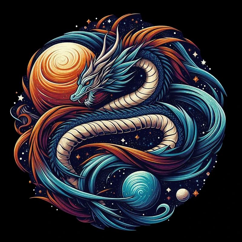 Mystical Cosmic Dragon Artwork