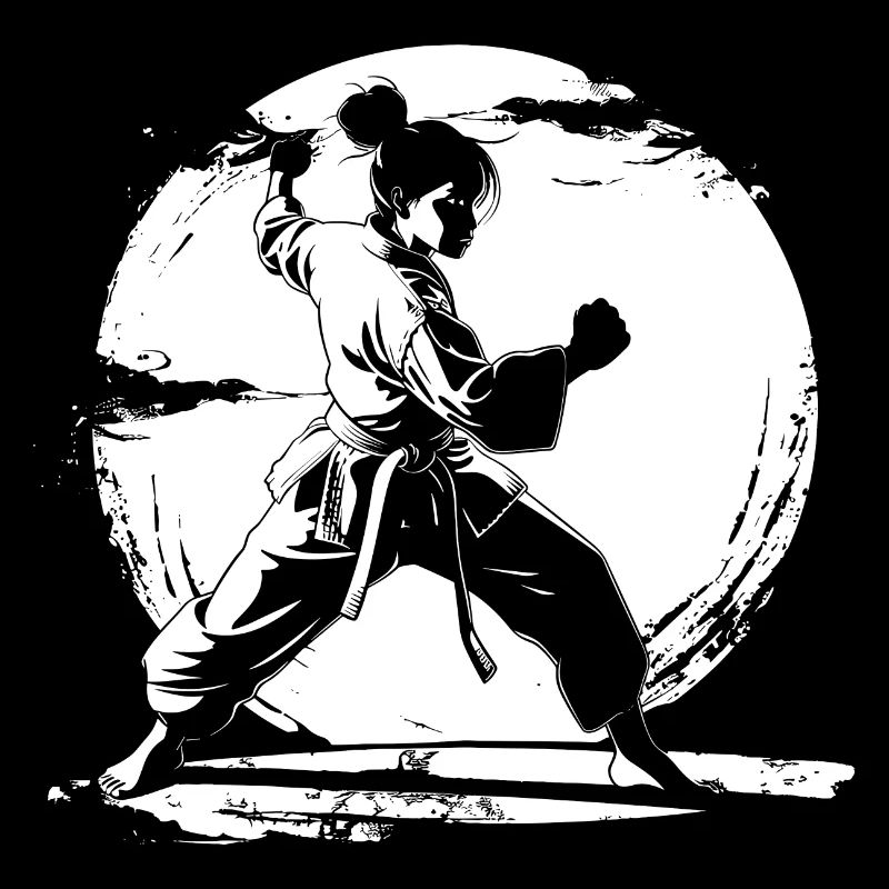Karate Mädchen Zeichnung
