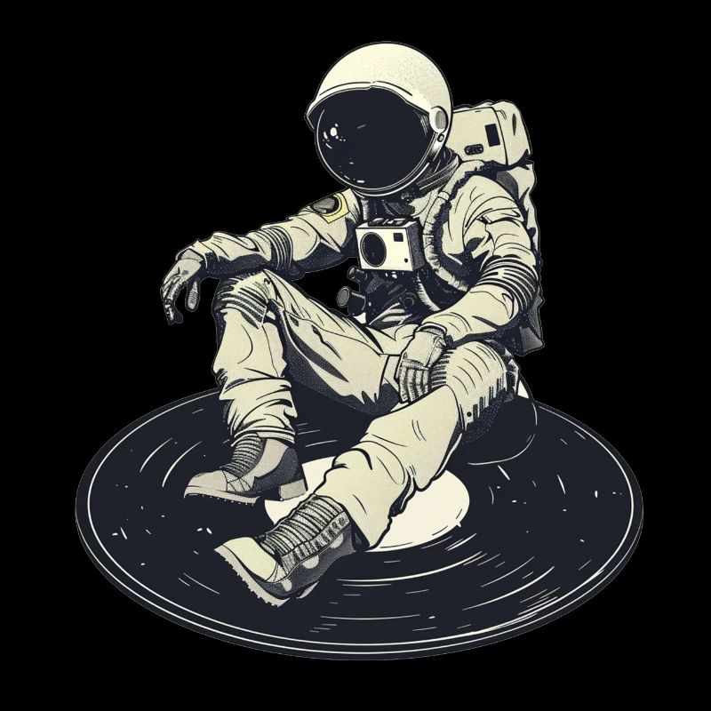 astronaute disque vinyle musique vinyle