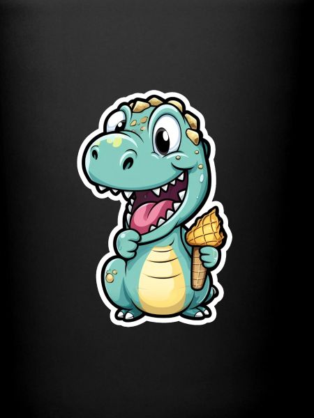 Dino eats cream