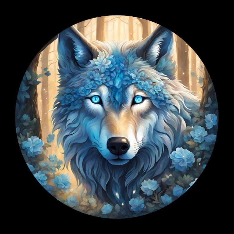 A mystical wolf's head