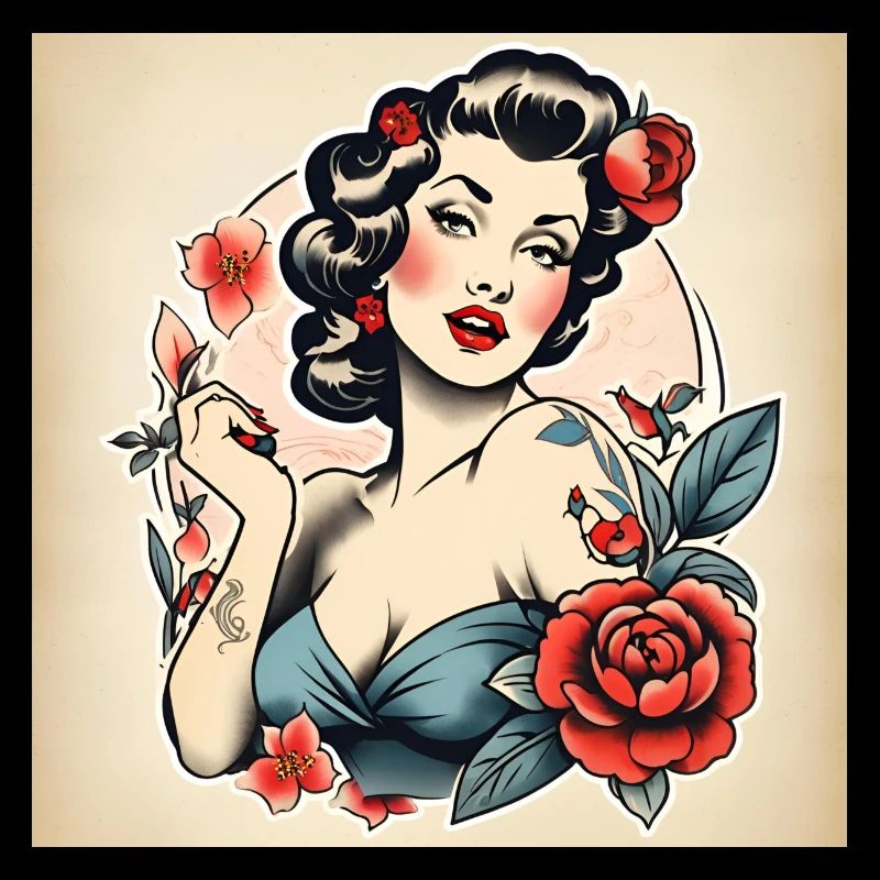 Das Tattoo eines Pin-ups