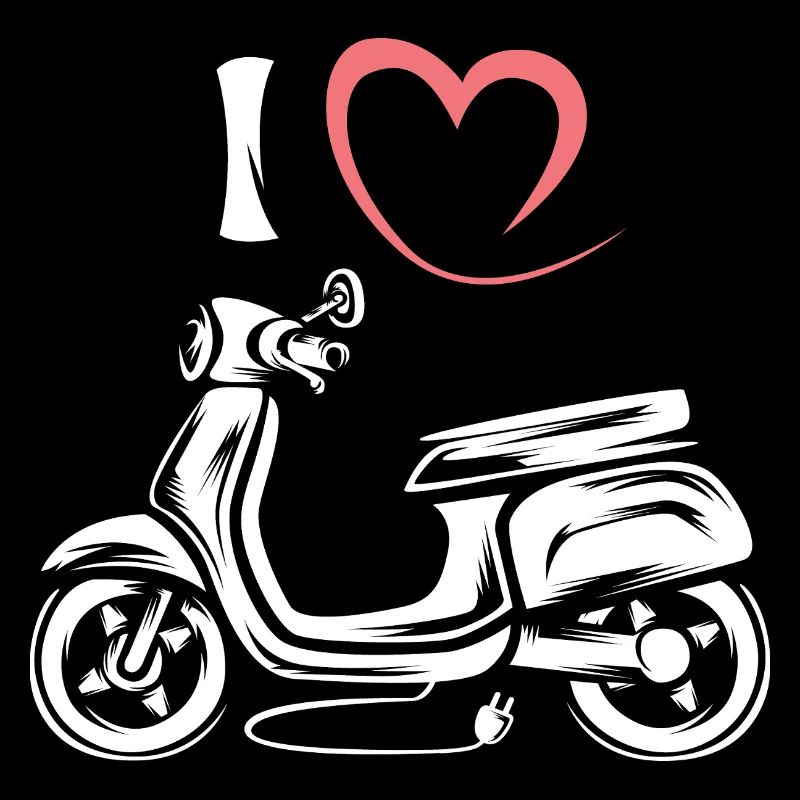 J’aime le scooter - Illustration de scooter électrique
