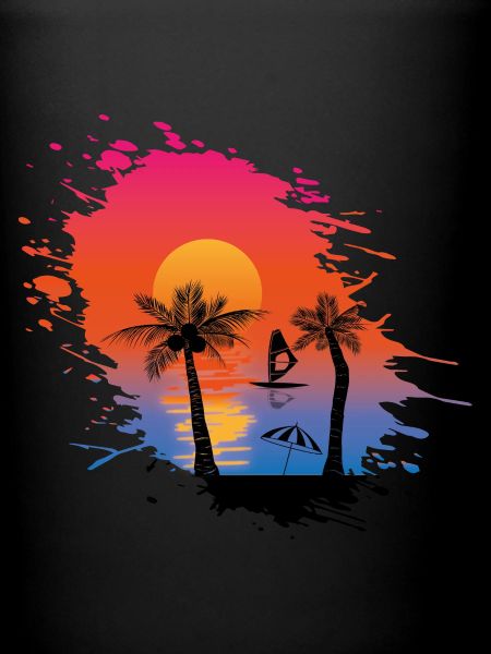 Plage palmiers mer