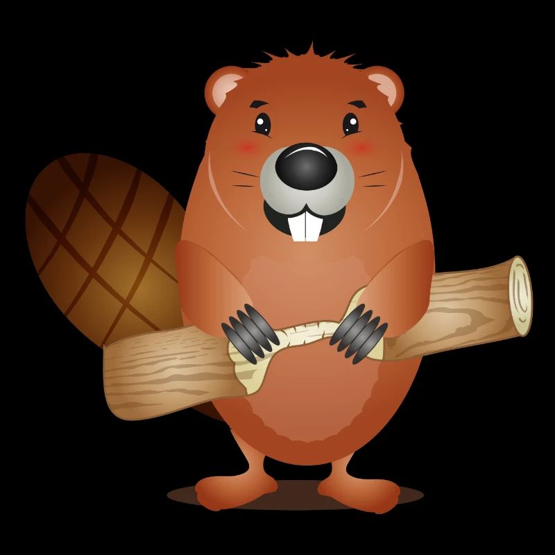 Mignon rongeur castor au bois grignoté