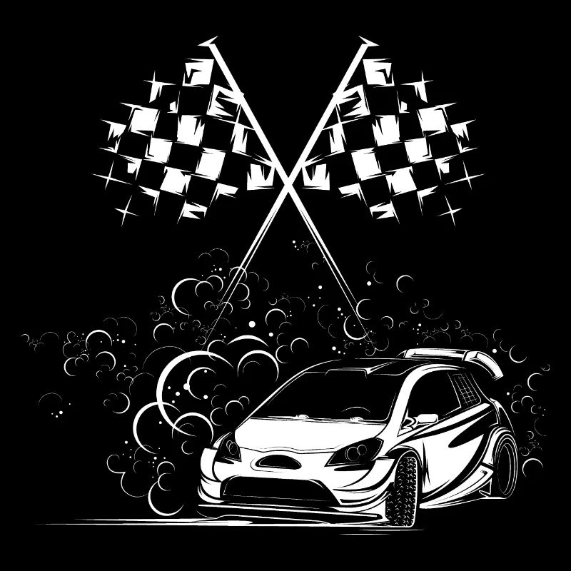 Icône de voitures drapeau à damier Logo de l’icône de dérive de rallye