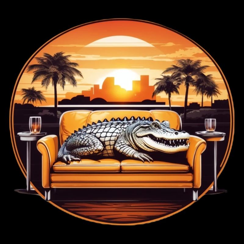 Alligator auf Sofa