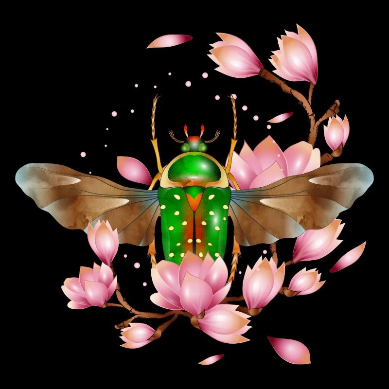 Stephanorrhina guttata Käferart mit Magnolie