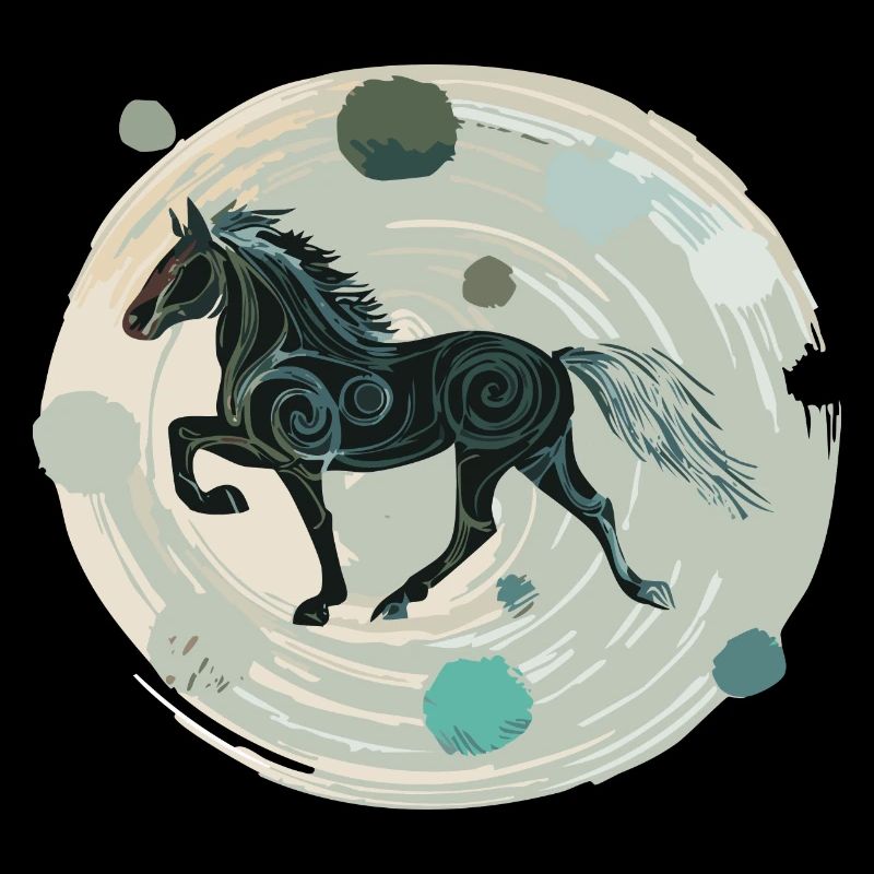 Cheval islandais - Graphique avec arrière-plan Variante 3