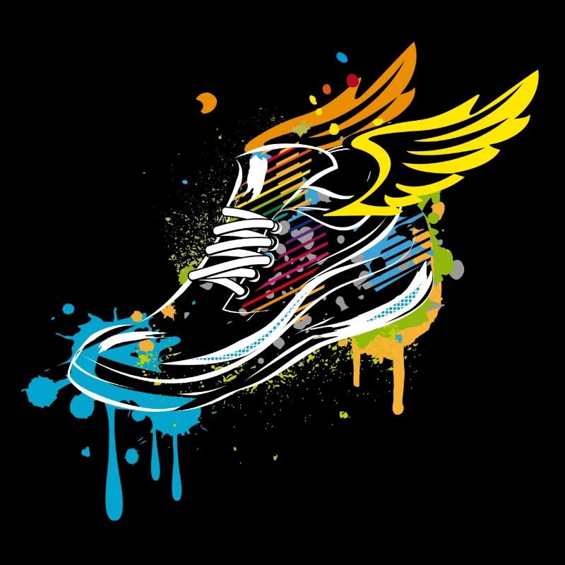 Sneaker graffiti with wings