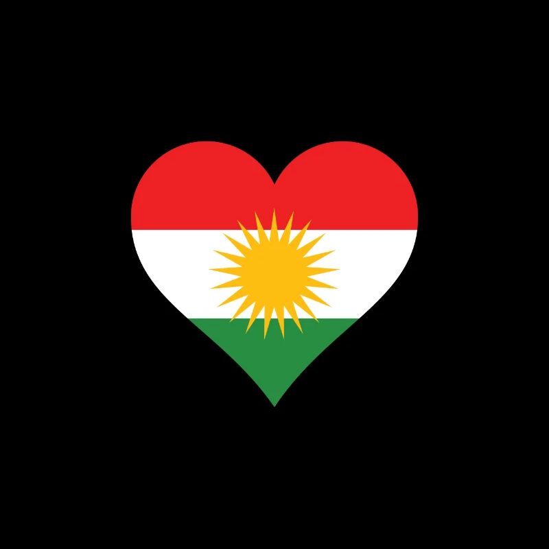 Kurdistan kurde drapeau drapeau coeur