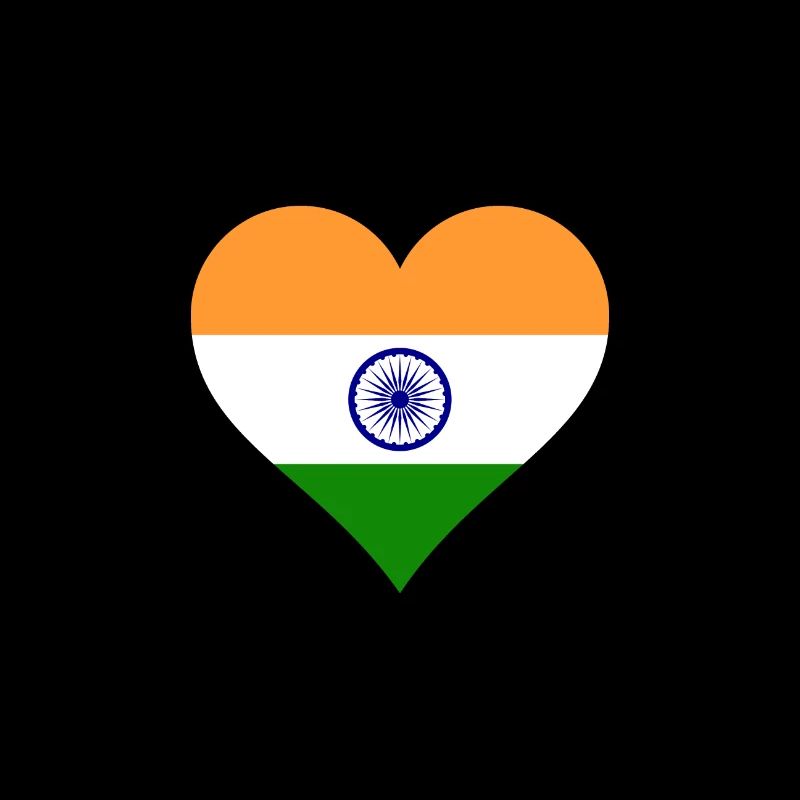 Inde indien drapeau drapeau coeur