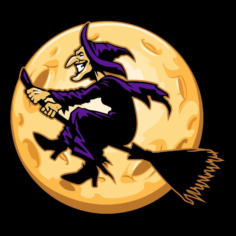 Witch with witch's broom