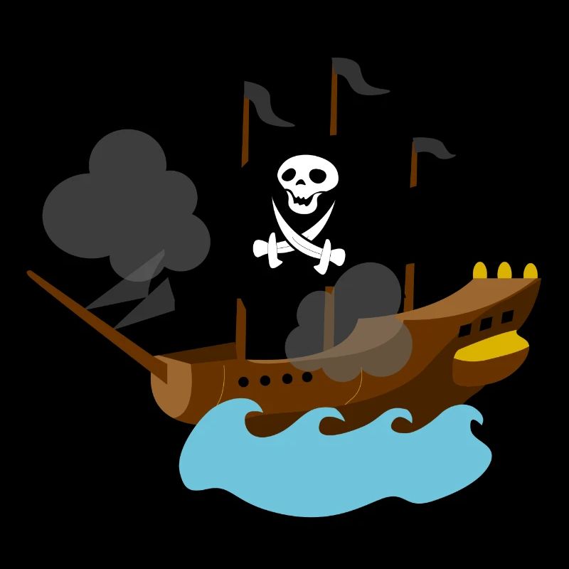 Bateau pirate en mer