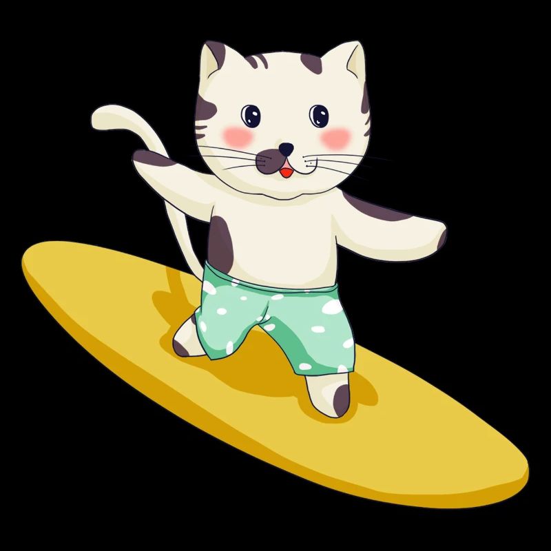 Funny Surf Cat