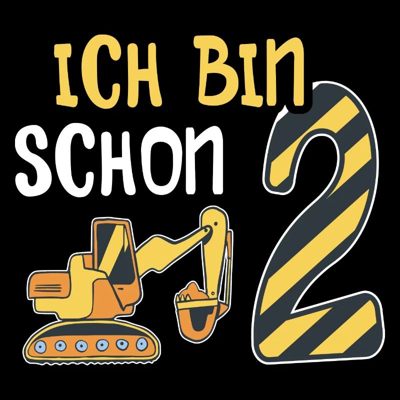 Baggerfahrer 2. Geburtstag Kinder 2 Jahre Bagger
