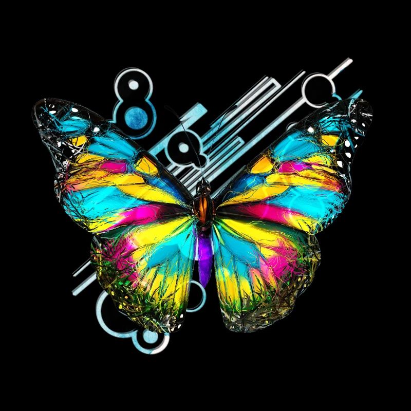 Papillon arc en ciel abstrait